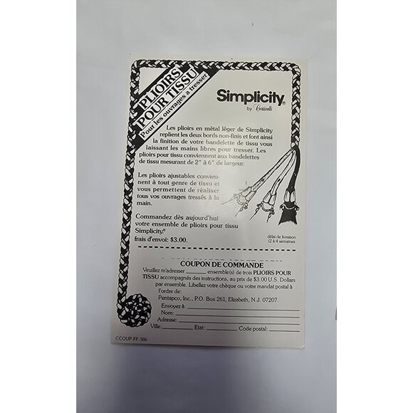 Simplicity Crafts Table Accessories Braiding Pattern Kit #7419 One Size - Picture 5 of 6